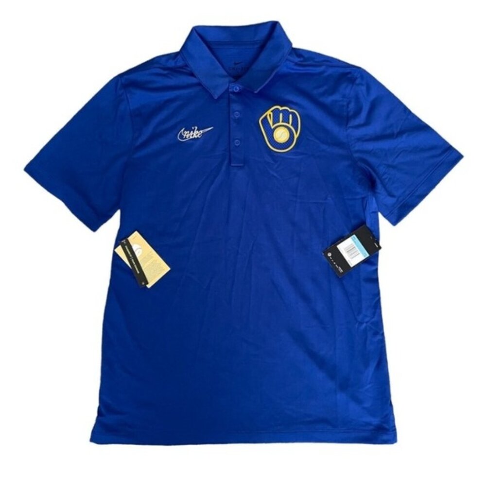 Nike Milwaukee Brewers Cooperstown Collection Polo Shirt NKNE-4EW Men 112025